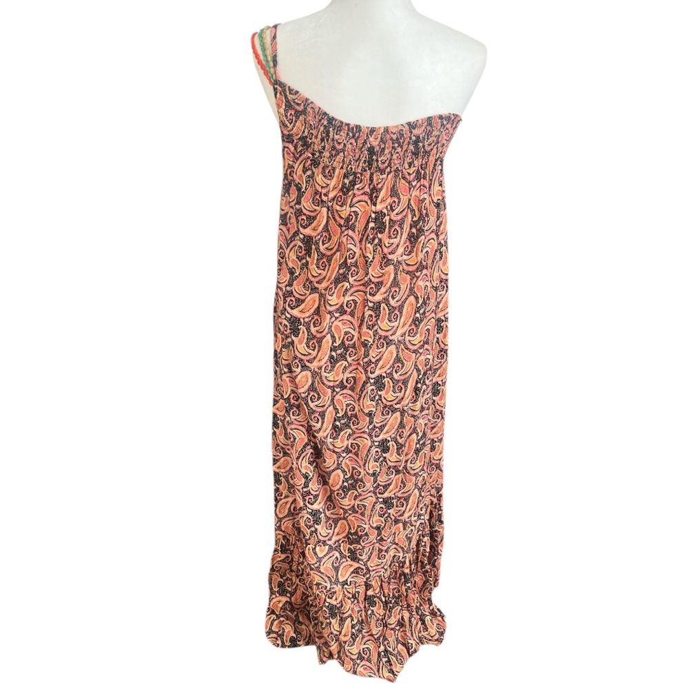 NKN Nekane GF Gala One Shoulder Paisley Beaded Maxi Dress Pockets Medium NWT - Picture 3 of 11